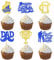 SYKYCTCY 24 Pack Best Dad Ever Cupcake Toppers Glitter Happy Father's Day Cupcake Picks for Father's Day Love Dad Moustache Hat Birthday Cake Decorations Party Supplies Gold