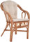 Krines Home Stapelbarer Rattansessel Linda Rattanstuhl mit Armlehne Flechtsessel Korbstuhl Rattanmöbel (Gestäbt, Terracotta)