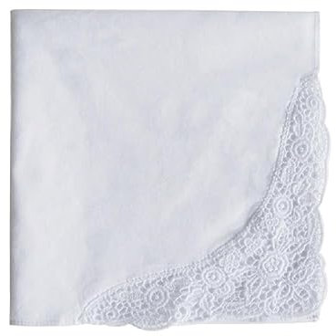 WUURAA Hochzeit Taschentücher Jakobsmuscheln Spitze Kanten Taschentücher Blume Spitze Baumwolle Taschentücher Ideal für Blumensträuße Geschirr Baumwolle Frauen Taschentücher Alltag