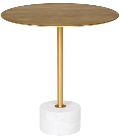 Beistelltisch aus Messing und Marmor, Ø 51 x 52 cm