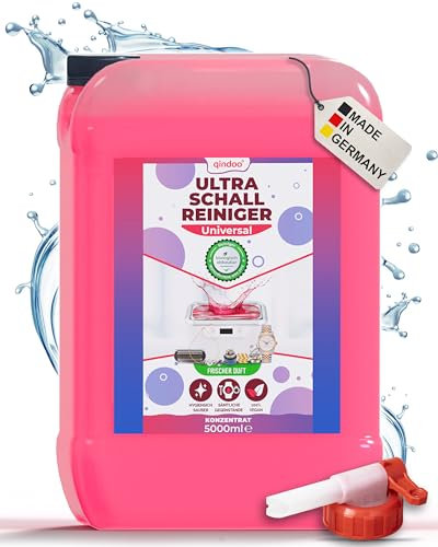 Qindoo Ultraschall Reiniger Ultraschallbad Universal, Privat Handwerk Industrie Kunststoffe, Metall im Ultraschallreinigungsgerät (5 Liter + Hahn)