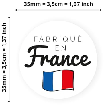 Avery - 140 Etiketten, hergestellt in Frankreich, rund, selbstklebend – 35 mm – Recyclingpapier – hergestellt in Frankreich – 4 Bögen A4-Aufkleber, hergestellt in Frankreich, für Unternehmer