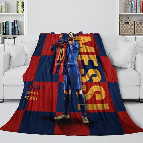 Messi Kuschelige Decke - Fußball Flanell Decke Die Sie Immer Warm Und Bequem Hält,es Sei Denn,sie Wird Von Haustieren Oder Der Familie Besetzt Oder 50x60inch(127x152cm)