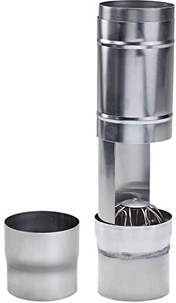 Laubsammler Zink mit Sieb DN 87 inkl. Adapter Regenwasserfilter Laubabscheider für Blechfallrohre mit 87 mm Durchmesser. Verhindert das Zusetzen und Verstopfen von Fallrohren durch Grobschmutzsieb
