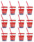Snips, Vasos de Coca-Cola con pajita 0,385 L, Juego de vasos de plástico de 12 piezas, vasos con pajita y tapa Made in Italy 0% Bpa