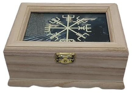 Wikinger Viking Vegvisir Runen Skandinavien Krähe Wicca Gothic Kästchen Box Truhe Schmuckkästchen Schatulle Schachtel