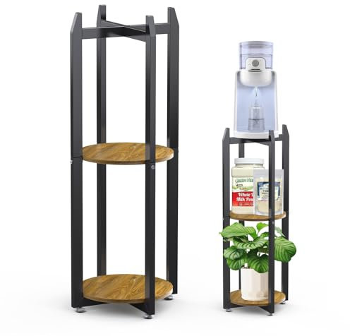 STLOVe Water Dispenser Floor Stand, 34 Glass Beverage Dispenser Stand, 3 Tier Corner Display Rack, Corner Shelf, As Plant Stand, hold Kettles, Coffee Maker, Water Purifier for Kitchen, Living Room