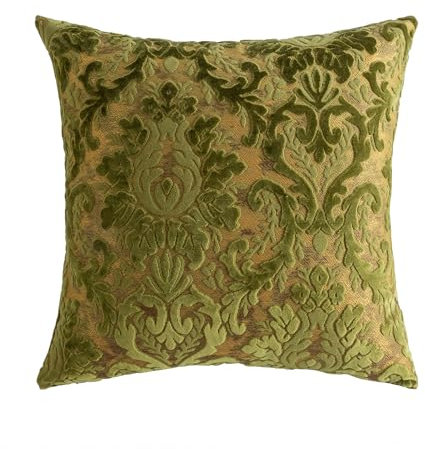 Fouriding Luxuriöse Quadratische Wurfkissen 45CM, 3D Verziert Höflich Blume Wurfkissen Kissen für Wohnzimmer Sofa Stuhl Auto Boden Bett Home Dekorative (Grün)