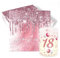 32 Stück Servietten Geburtstag+8 Stück Windlicht Tischdeko 18 Geburtstag Schön DASS Du Da Bist Deko 18. Geburtstag Mädchen Geburtstag Windlichter Servietten Rosa Geburtstag Party Deko