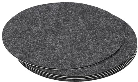 PATIKIL Filzgleiter Selbstklebend, Durchmesser 7,5 Zoll, 5 Stück, 2 mm Dicke runde weiche Selbstklebende rutschfeste Kratzfeste Filzunterlage für Lampen, Möbel, DIY-Basteln, Dunkelgrau