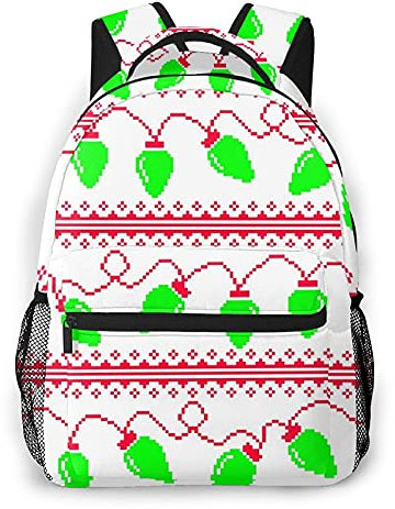 Yaxinduobao Multi-Freizeit-Rucksack, hässlicher Weihnachtspullover-Stil, Reisen, Sport, Schultasche für Erwachsene, Jugendliche, Studenten, Rucksäcke für Sport, Outdoor, Laufen, Reisen, Wandern, Siehe