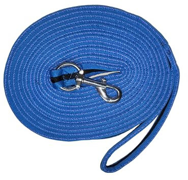 Brama-West Softlonge - Pferde Longierleine mit Handschlaufe und Karabiner - ca. 8m (Blau)
