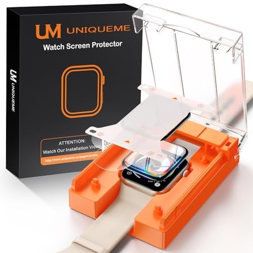 UniqueMe Pellicola Protettiva per Apple Watch 44 MM Series SE/6/5/4, 2 Pezzi Pellicola PMMA, Auto Guarigione, HD Trasparente Protezione Schermo per iWatch 44 MM