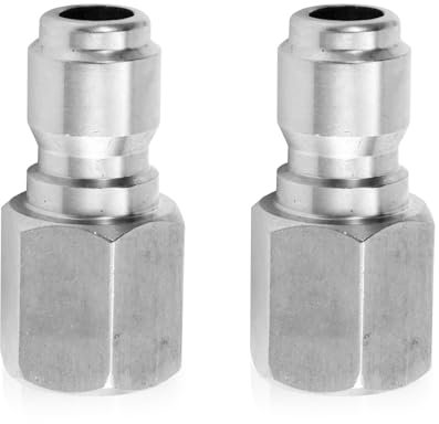 NQEUEPN 2pcs Quick Connect Pressure Washer Fittings, Stainless Steel Pressure Water Spray Gun Connector, 1/4 Hose Coupler Adaptor Fast Plug Accessories(Internal Thread)