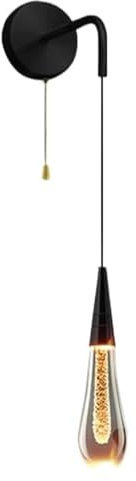 YTGHBIML Applique Murale réglable en Cristal de Luxe avec Interrupteur à Tirette, Applique Murale créative en Forme de Goutte d'eau