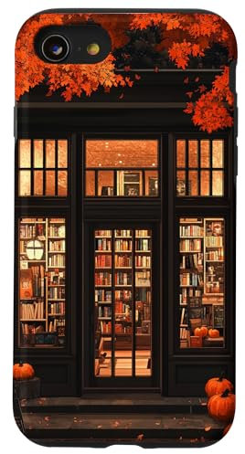 Vintage Bookstore Pumpkins Autumn Leaves Halloween Bookworm Case for iPhone SE (2020) / 7 / 8
