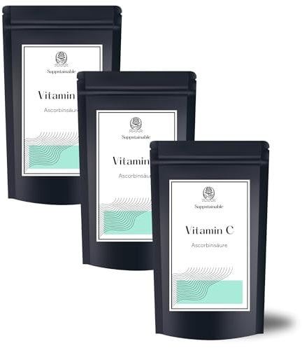 Hochdosiertes Vitamin C zur Unterstützung des Immunsystems| Suppstainable 3kg (3X1kg)