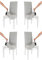 t m c s Tommychairs-4er Set gepolsterte Stühle Jazz mit herausnehmbarem Bezug,Struktur aus lackiertem Buchenholz Weiß,gepolstert und mit herausnehmbarem Bezug aus Stoff in Hellgrau bezogen