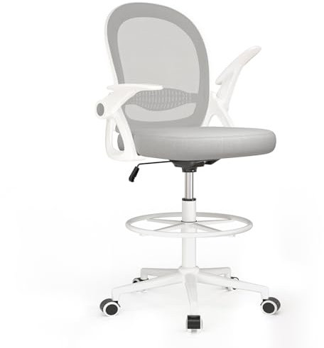 naspaluro Sedia Ufficio, Sedia Scrivania con Supporto Lombare, Poltrona Ufficio in Rete Traspirante, Sedia da Ufficio Ergonomica Braccioli e Altezza Regolabili, Grigio