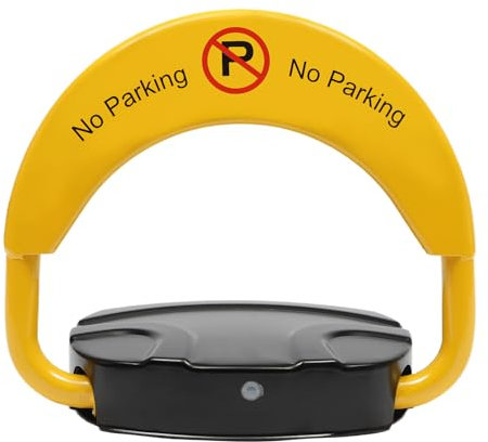 Rund Elektronische Parksperre, Elektrisch Parkplatzsperre mit 20m Automatik Klappbar Parksperre Antikollision mit 2 Fernbedienung, für Parkraumbewirtschaftung in Wohngebieten Einkaufszentren 45*40cm
