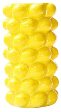 XLWLLNJ Tischvase aus Porzellan, Blumenvase zum Trocknen frischer Blumen, Blumentopf, Obstvase, Blumenarrangement für Regal, Badezimmer, Eingangsbereich, Zitronengelb