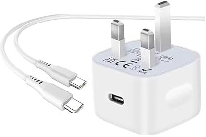 USB C Plug Fast Charger with 1 Meter 60W USB Type C Cable for iPhone16,15 Series, 20W USB Type-C Port Wall Power Charging Adapter for iPhone 16/15 Plus Pro Max/iPad/Samsung Galaxy S24/S23/S22 (2in1)