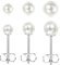 Titan Ohrringe Damen 3 Paare Damen Ohrringe Hypoallergene Perlen Ohrstecker Hautfreundlich Hypoallergene Geeignet für Frauen und Mädchen 3-4mm+5-6mm+7-8mm(Weiß).