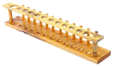 SOLUSTRE Holz Reagenzglashalter Ständer 12 Fächer Leichtes Laborgestell Schullaborprüfstand