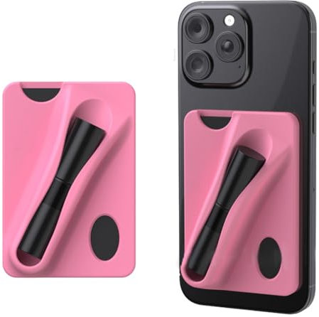 NHQZ Lipgloss-Schutzhülle für Handy, lipgloss handyhülle,handyhülle lipgloss halter,seidiges Silikon, Lippenhalter, zum Aufkleben, kompatibel mit iPhone, Samsung, Android-Smartphones, Rosa, 1 Stück
