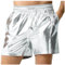 Generisch Männer Sexy Shorts Metall Shorts Herren Glänzende Kurze Hose Party Gold Silber einseitige See-Through-Effekt Shorts Bar Metallic-Shorts Pailletten Boxershorts Hot Short Pants (S)