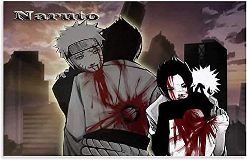 Puzzle 1000 Teile Anime Naruto Uchiha Sasuke Poster PapierKinderspielzeug Dekompressionsspiel26x38cm