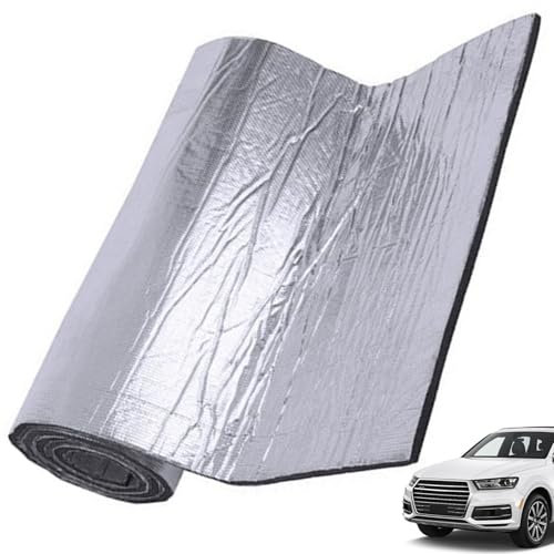 Sounding Metfring Mat 20x79 pouces rouleau, isolation à chaleur auto-adhésive mousse d'épreuve sonore pour voiture, camion, fourgon, doublure d'amortissement pour le toit, porte, panneaux de sol