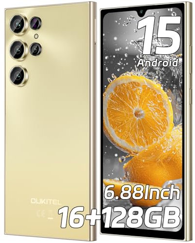OUKITEL C61 Android 15 Smartphone Ohne Vertrag, 16GB+128GB /1TB Handy Ohne Vertrag, 6,88 Zoll 90Hz Bildschirm 5150mAh Handy Günstig, 13MP+5MP, 4G Dual SIM Simlockfreie Handys/Fingerabdruck/OTG/Face ID