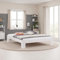 WOODLIVE DESIGN BY NATURE Massivholz-Bett Selina weiß 140 x 200 cm aus Kernbuche, als Doppel- und Jugend-Bett verwendbar inkl. verstellbarem Lattenrost