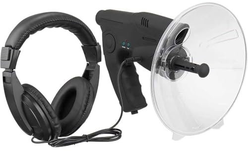 LJTHUU Instrument d'observation des Oiseaux Longue Distance Appareil d'écoute Portable Microphone parabolique ABS Convient aux Adultes et aux Enfants