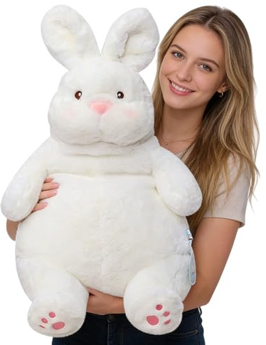 Xiyocadt Großer Plüschhase in 40/60/80 cm – Weiches Kuscheltier Hase für Kinder & Erwachsene, Süßes Stofftier als Geschenk, Flauschiger XXL Hase für Schlafzimmer & Wohnzimmer (60CM)