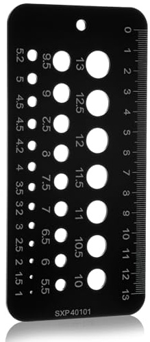 Elegaperma Drill Bit Gauge for Precise Hole Diameter and Length Measurement | 29 Holes Fractional Size Drill Gauge Metric,Stainless Steel Drill Bit Measuring Gauge for 1/16 To 1/2 By 64 Ths Drils