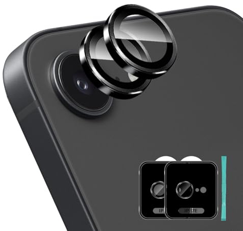 Xunzii Protection Objectif Caméra Arrière pour iPhone 17e/iPhone 17 e/iPhone 16e/16 e - [Noir], 9H Dureté Ultra Résistant Anti-Rayures Verre Trempé Caméra Film, Ultra HD Sans Bulles Vitre Protecteur