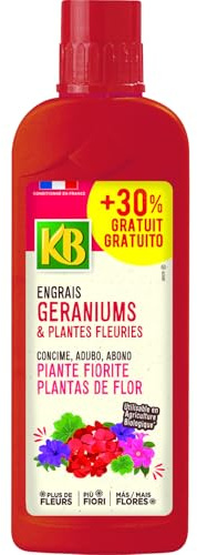 KB Engrais Liquide Organo minéral - géraniums et Plantes Fleuries 1,3 l