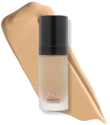 Mii Cosmetics Absolute Face Base, Full Coverage Foundation, Radiant Matte Finish, Feather Light Hydrating Formula, Vegan and Cruelty Free, Utterly Peachy 02