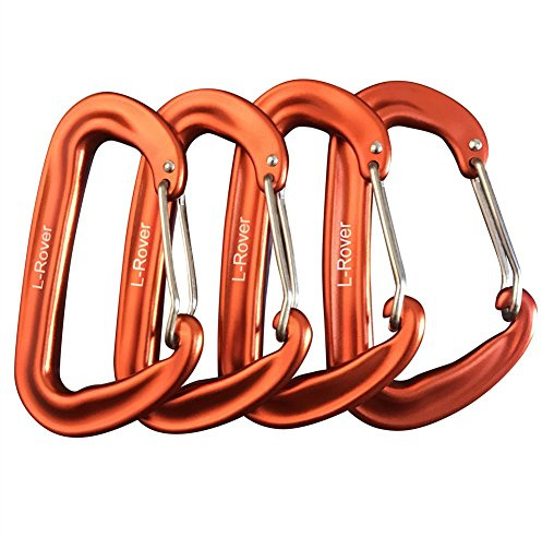 L-Rover Carabiner,12KN Lightweight Heavy Duty Carabiner Clips,Aluminium Wiregate Caribeaners for Hammocks,Camping, Key Chains, Outdoor and Gym etc,Hiking & Utility