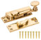 White Hinge Limited Solid Brass Sash Window Lever Arm Fastener - Slide Locking Wood Frame Latch