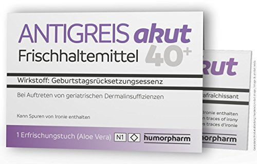 humorpharm Witzige Geschenkidee ANTIGREIS akut - für alle ab 40 - Scherzartikel