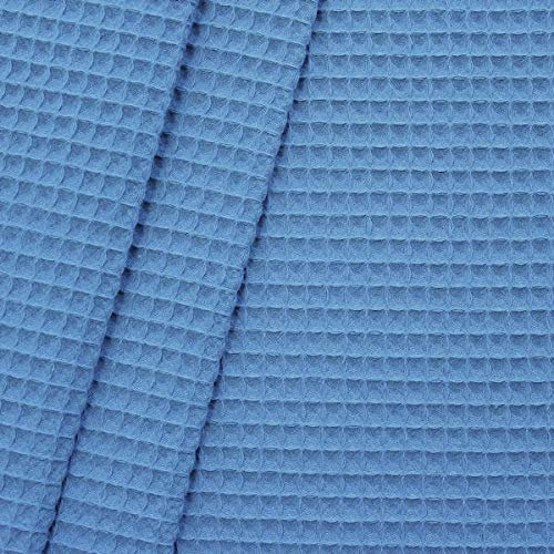 100% Baumwollestoff Waffel Piqué Stoff Meterware Blau