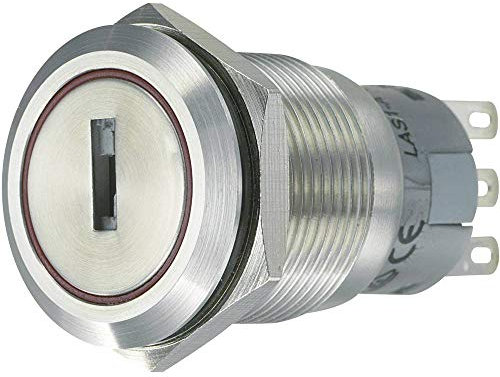 TRU COMPONENTS 701824 LAS1-AGQ-22Y/31 Vandalismusgeschützter Schlüsselschalter 250 V/AC 5 A 2 x Ein/Aus/Ein 2 x 45 ° IP