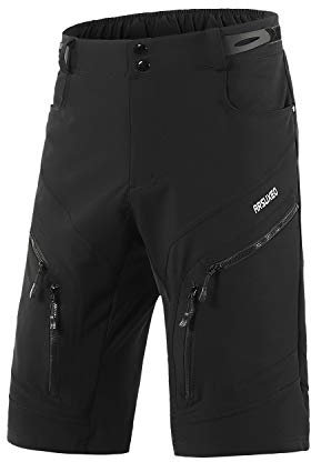 ARSUXEO Radhose Herren MTB Shorts ohne Polsterung Radfahren Shorts Klassisch Wasserdicht 1903 schwarz L