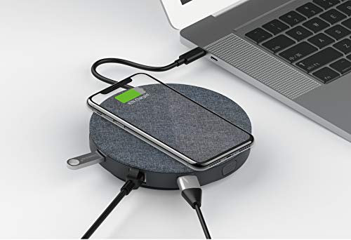 Devia Runder USB-C auf USB3.0 + HDMI 4K + VGA + RJ45 Giga+Audio und Qi-Ladekabel, 10 W