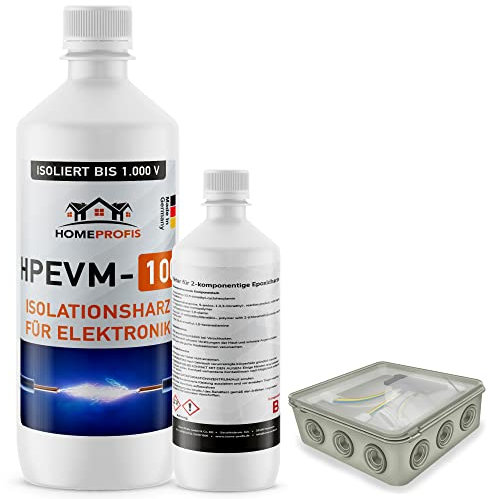 Home Profis HPEVM-100 Elektrovergussmasse (1800g) – Transparent Gießharz für Abzweigdosen und LED-Formen, bis 1000 V, wasserdicht, frostsicher