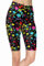 sissycos Damen 80ers Splash Printed Biker Shorts Bunt Kurze Leggings Soft Hose(S-L,Neon Splash)