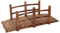GOPLUS Pont en Bois Rustique et Massif avec Main Courante, Décoration de Jardin Pont d'Étang, Supporte de Poids Maximum 100 KG, 150 x 67 x 55CM (Brun)